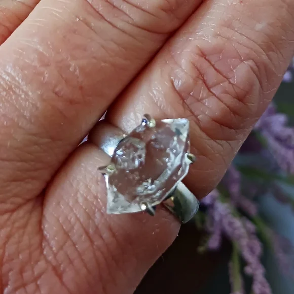 Herkimer Diamond 925 Sterling Silver Ring, Size 9 - Picture 8 of 12